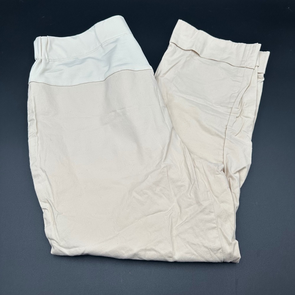 GAP‎ Womens XS Beige Casual Crop Pants Elastic Waist Lightweight Trousers